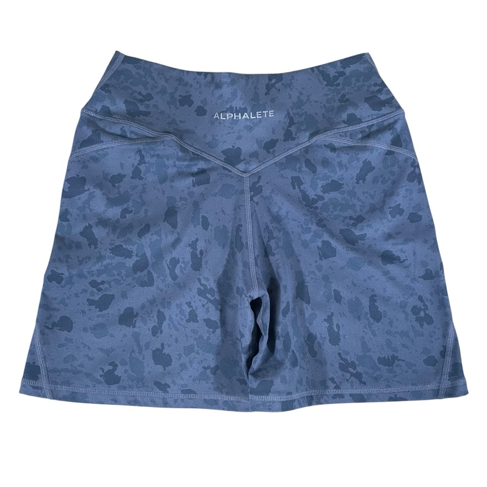 Alphalete Women's Navy Blue Camo Bike Shorts